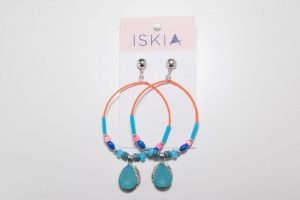 Orange And Blue Stone Hoop
